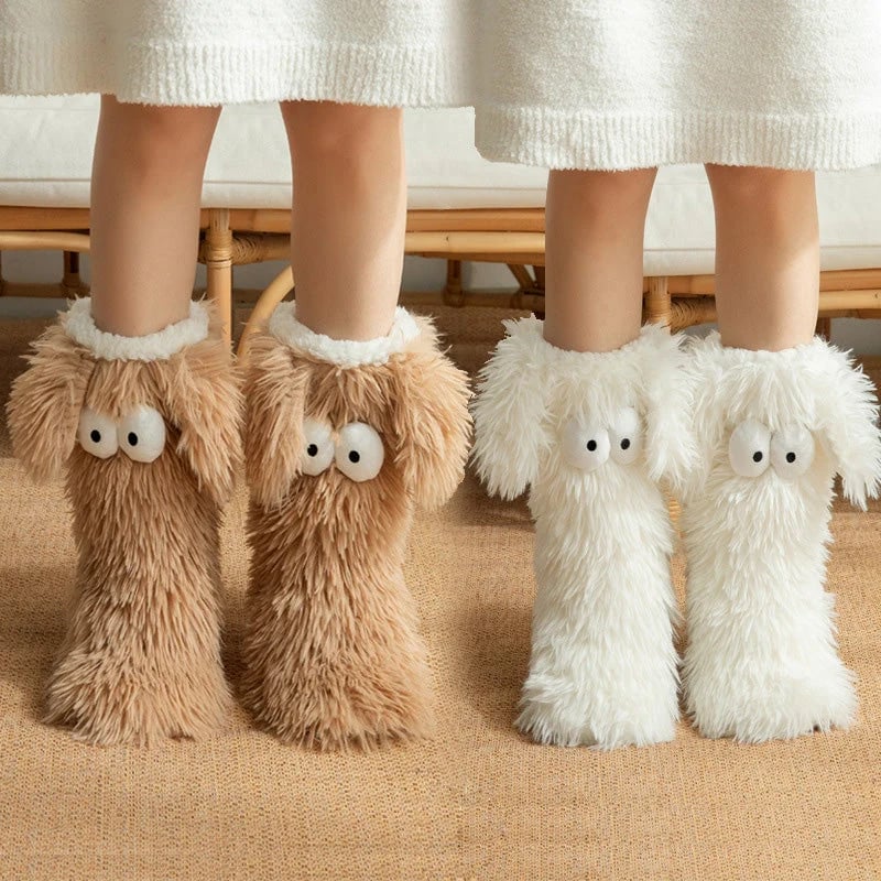 50K+ SOLD💕Women's Plush Slippers Socks Floor Socks Winter Home Indoor Thickened Fleece-Lined Anti-Slip Adult Women's Plush Snow Socks Shoe Covers