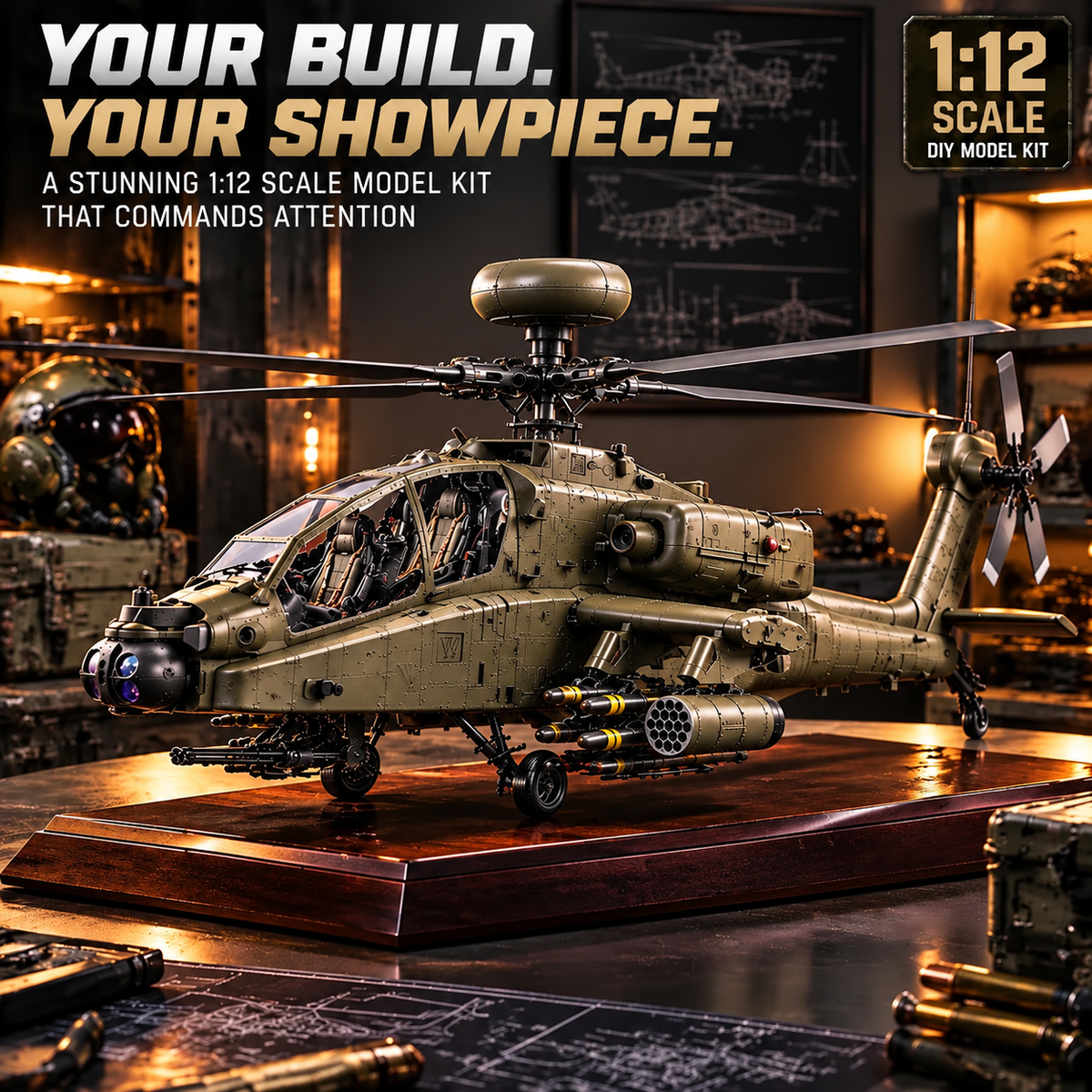 🚁 Attack Helicopter Model Kit ✨ Build Your Own Military Aviation Legend