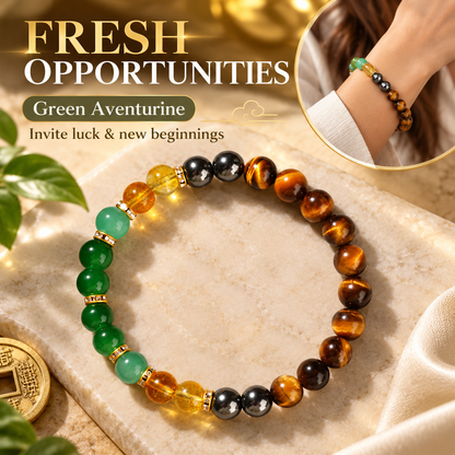 Natural Crystal Wealth & Good Luck Beaded Bracelet 💰
