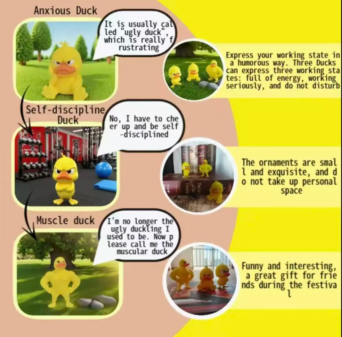 Funny Angry Duck Statue - Cute Desktop & Car Decor