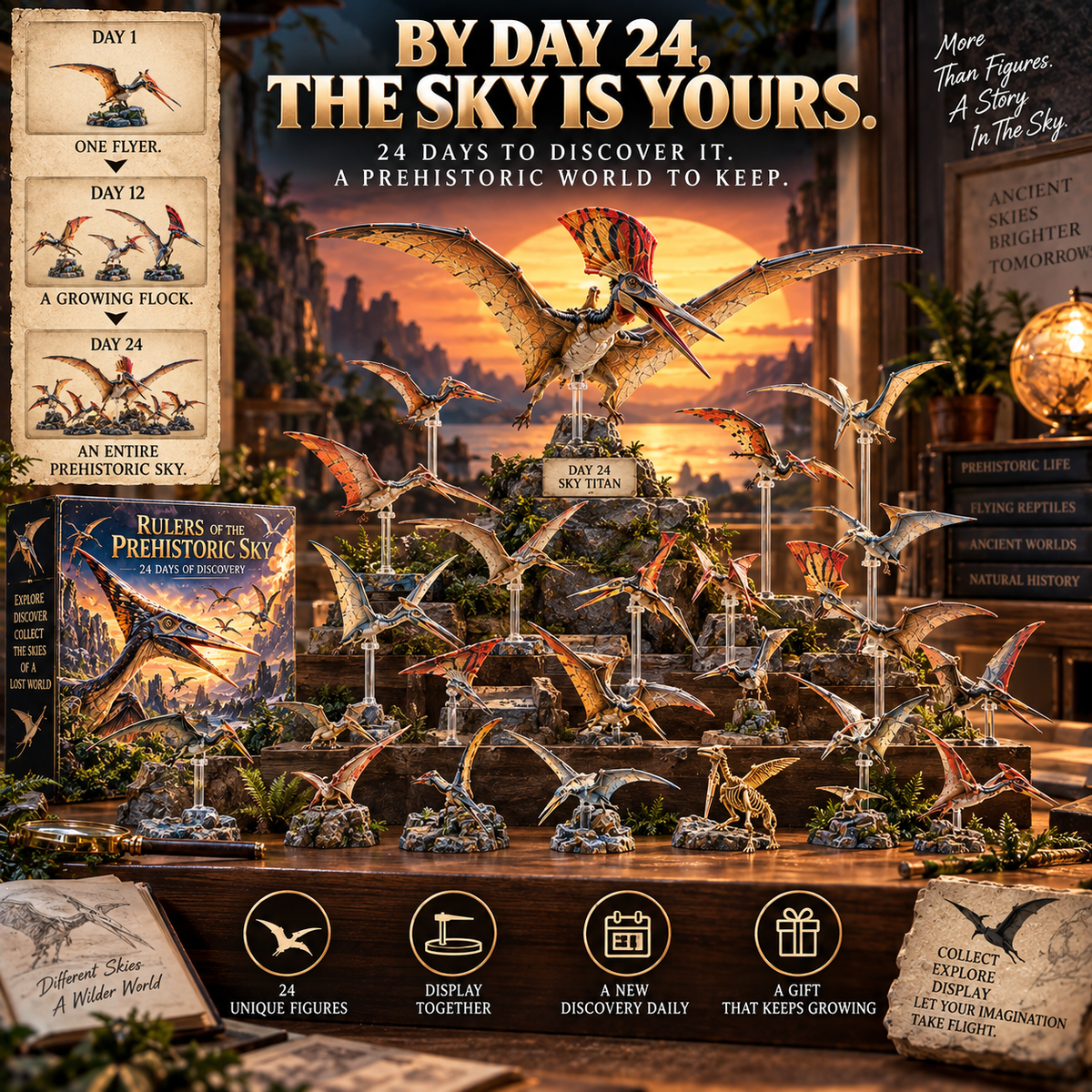 🦖🦣🪽🐾24 Days of Discovery — T-Rex, Pterosaurs, Woolly Mammoths & Mountain Lions Collection