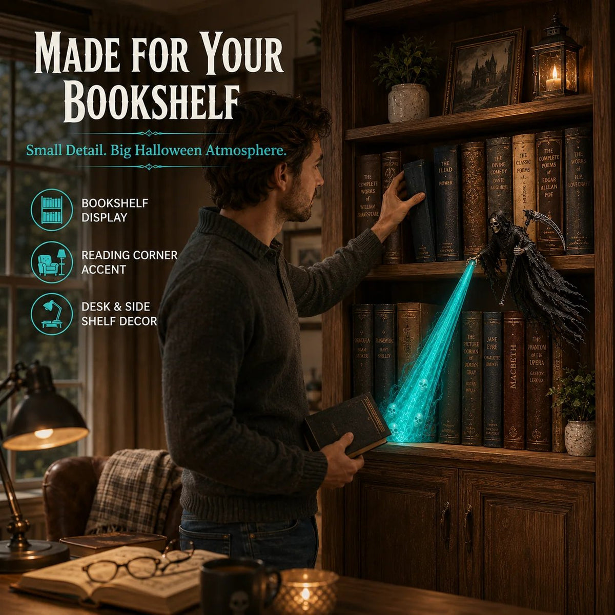🎁Today 50% OFF🎁💀 The Soul Collector — Haunted Reaper Shelf Light