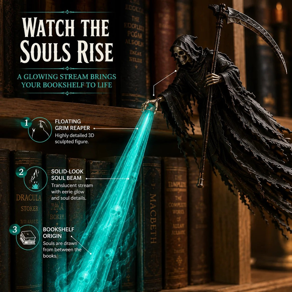 🎁Today 50% OFF🎁💀 The Soul Collector — Haunted Reaper Shelf Light