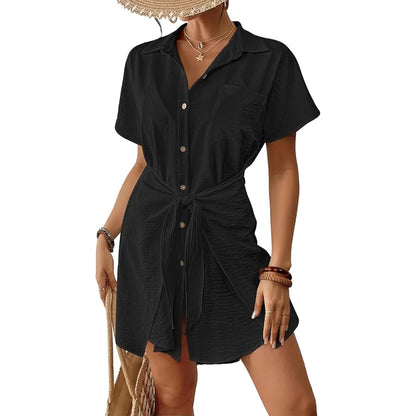 Women's Button Down Swimsuit Cover Up Beach Shirt