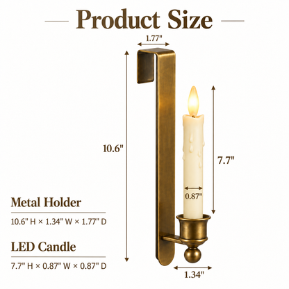 3-Pack Vintage Brass Cabinet Candles with Remote - Image 8