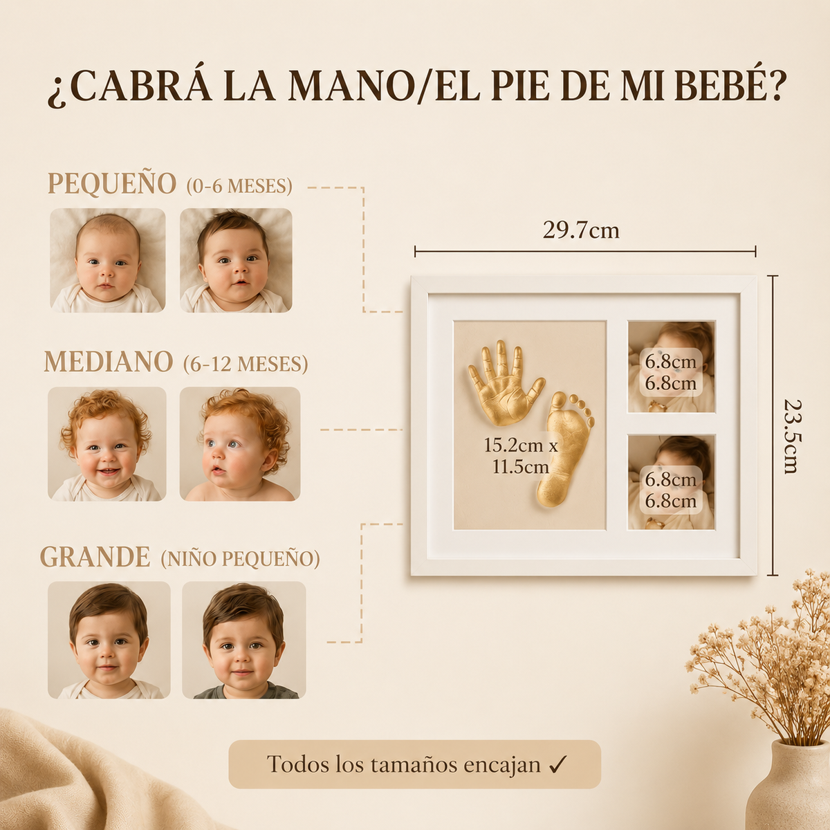 👣 Baby Hand & Footprint Keepsake Frame – Clay Print & Photo Memory Kit