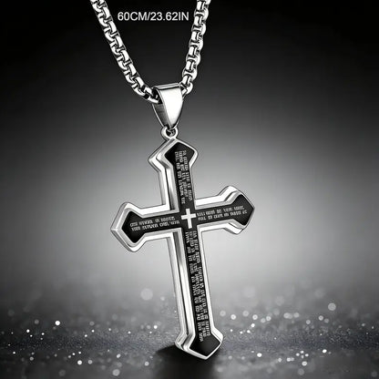 Engraved Bible Verse Cross Necklace