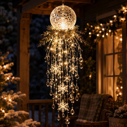 ❄️Crystal Cascade Christmas Light – Hanging Snowflake & Crystal LED Porch Décor ✨