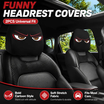 🔥Halloween Scary Face Car Headrest Covers (2-Pack) 🚗