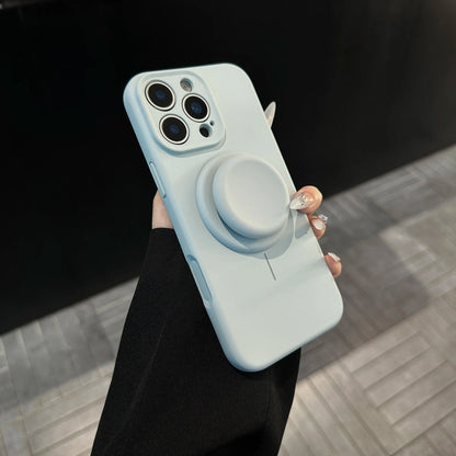 Magnetic Stand Liquid Silicone Full Coverage Phone Case with AI Capture Button for iPhone 18 Pro Max