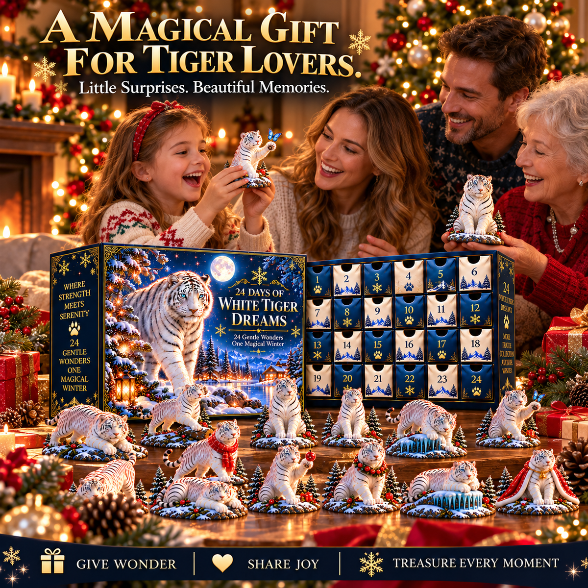 🐅 Majestic Yet Gentle! ❄️ 2026 White Tiger Advent Calendar – 24 Days of Winter Wonder!