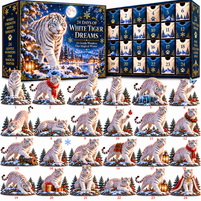 🐅 Majestic Yet Gentle! ❄️ 2026 White Tiger Advent Calendar – 24 Days of Winter Wonder!