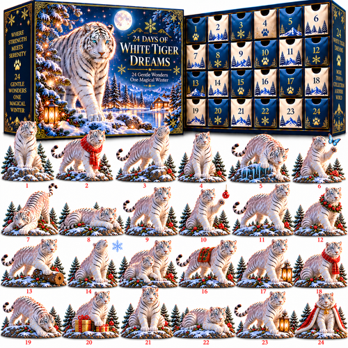 🐅 Majestic Yet Gentle! ❄️ 2026 White Tiger Advent Calendar – 24 Days of Winter Wonder!