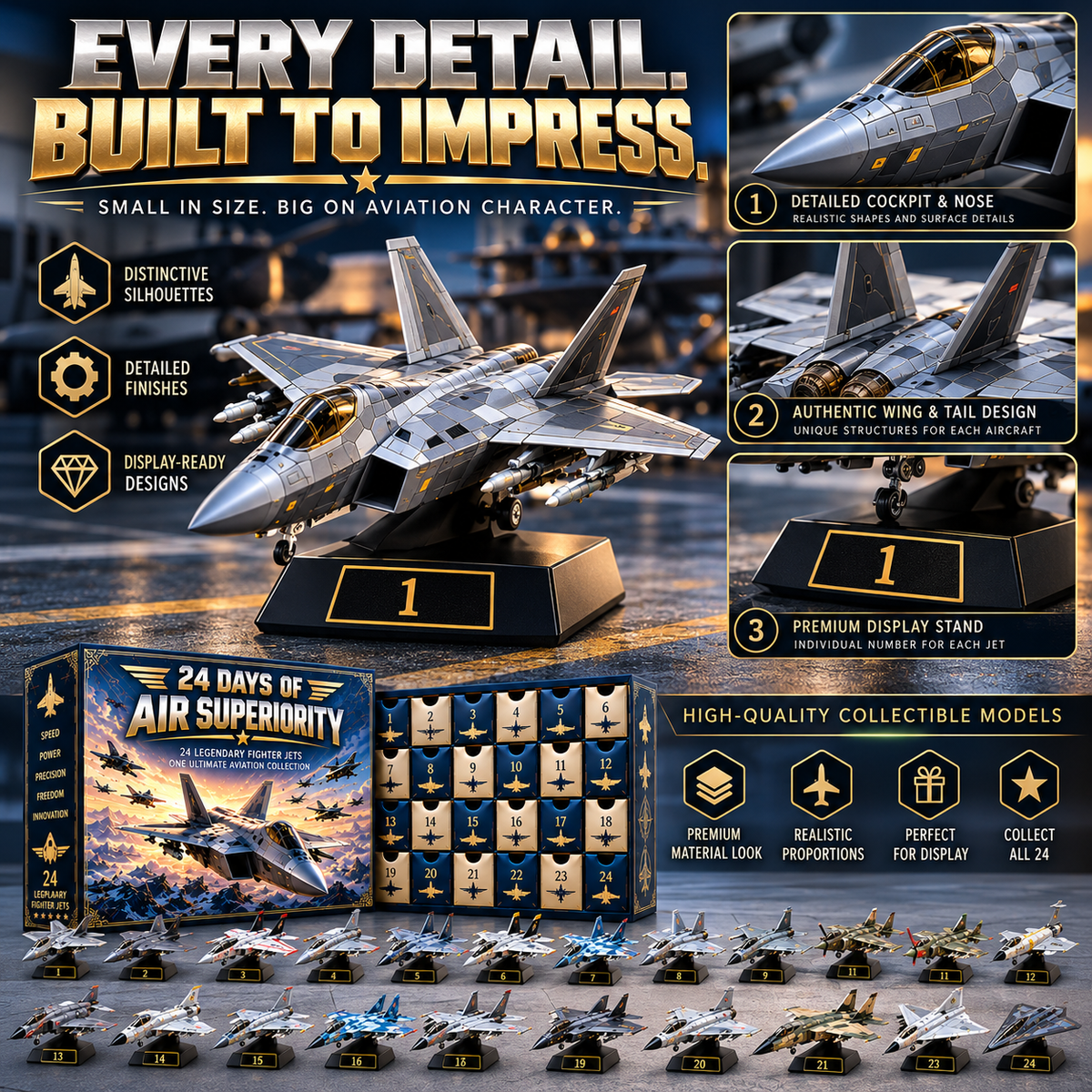✈️Ready to Rule the Skies?! 🔥  2026 Fighter Jet Advent Calendar – 24 Days of Air Superiority!