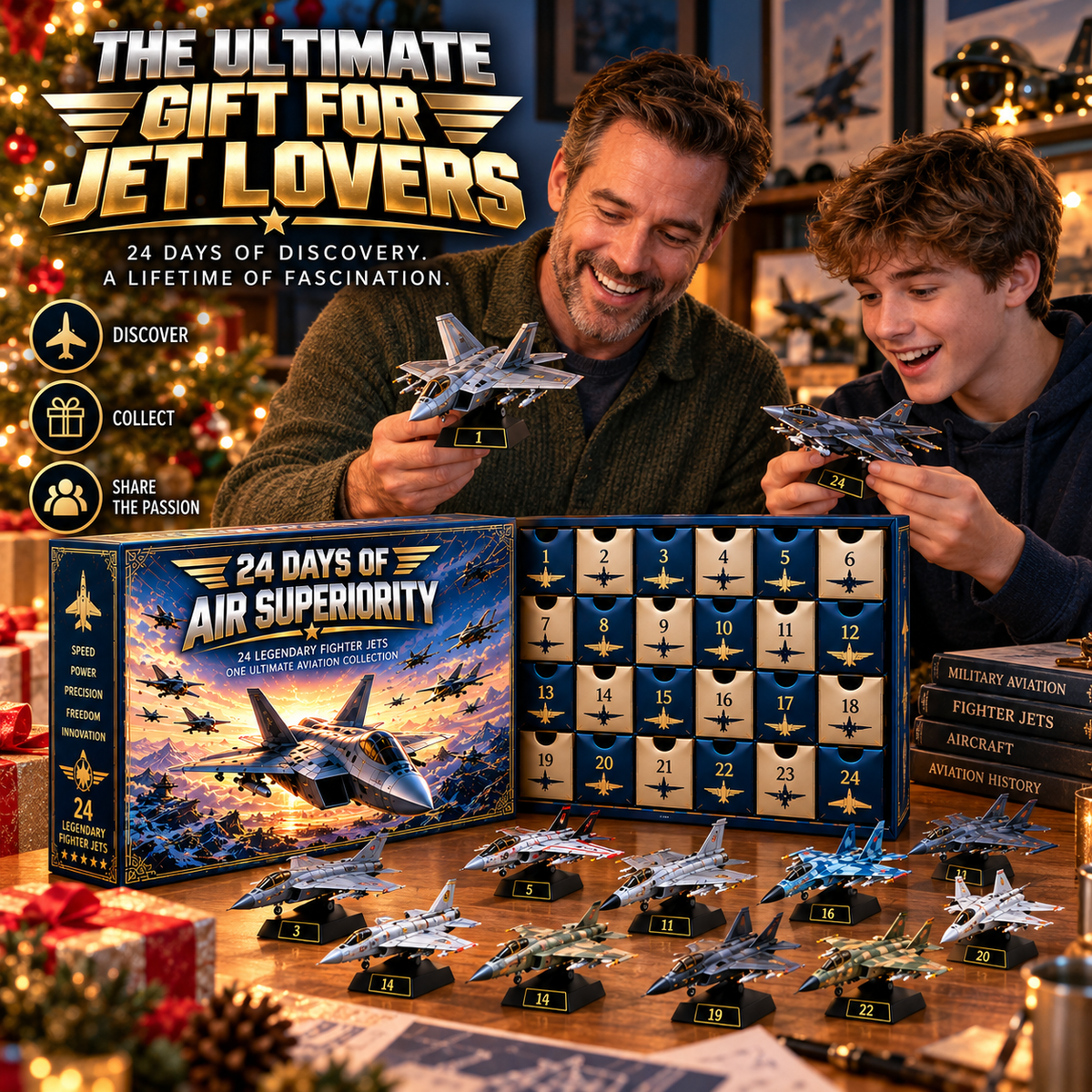 ✈️Ready to Rule the Skies?! 🔥  2026 Fighter Jet Advent Calendar – 24 Days of Air Superiority!