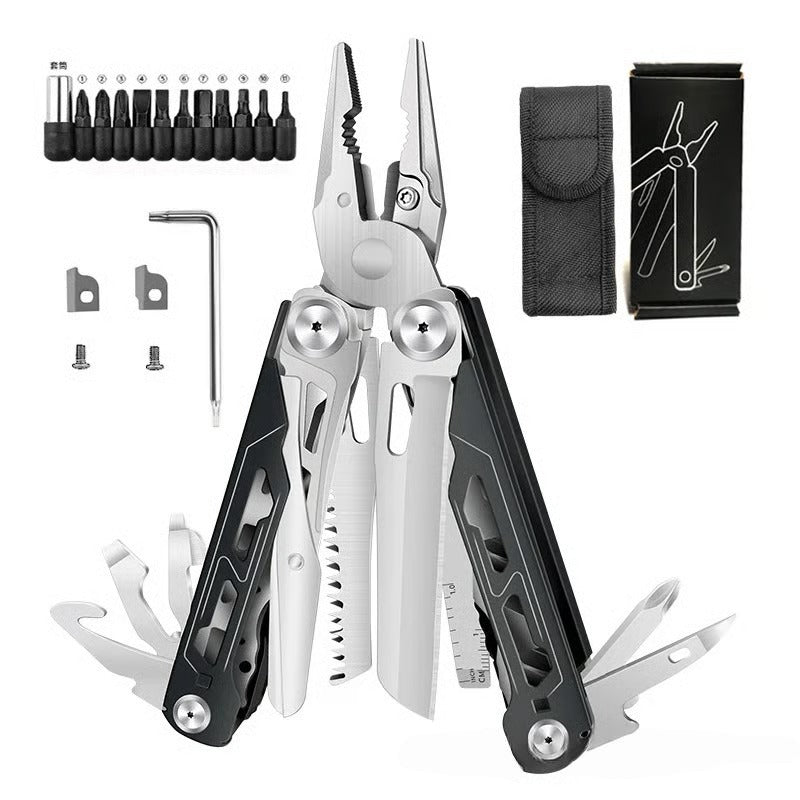 🏕️ 16-in-1 Camping Multi-Tool with Full-Size Scissors & Carrying Pouch