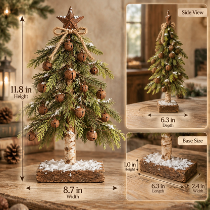 Snow-Kissed Bell & Star Christmas Tree
