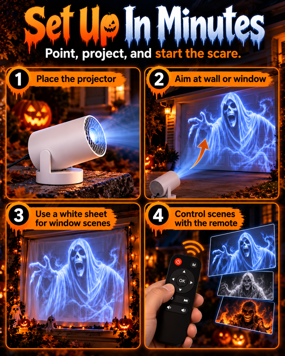 👻 Haunted Projector – Instant Halloween Scare Show