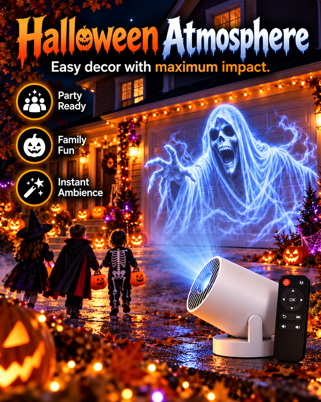 👻 Haunted Projector – Instant Halloween Scare Show