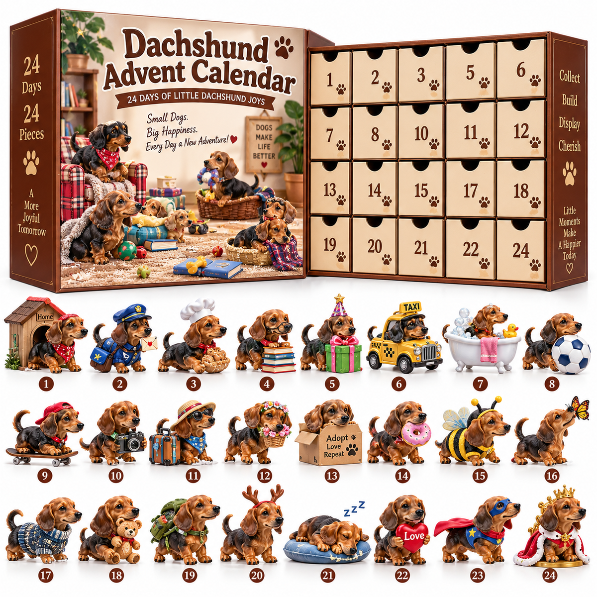 🐶🐾24 Little Dachshunds, 24 Big Personalities — Dachshund Advent Calendar