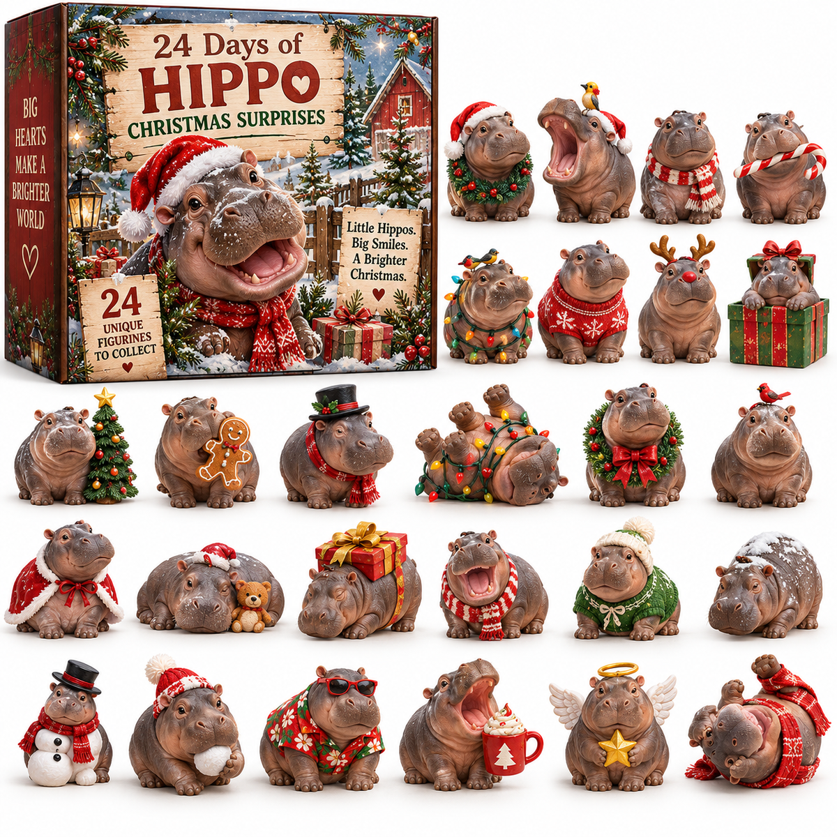 🦛🎄24 Hippos. 24 Moods. – A Christmas Collection Full of Personality