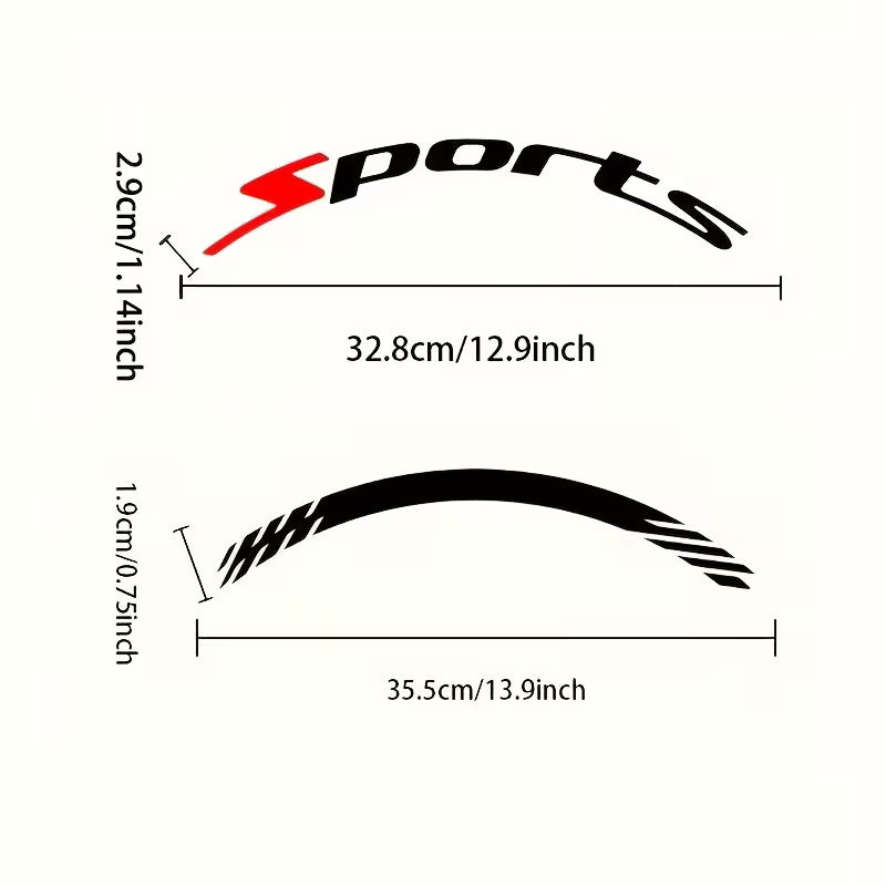 3D Racing Tire Lettering Kit-Suitable for cars and motorcycles