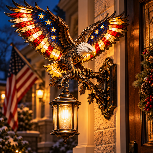 🦅🇺🇸 Freedom Wings – Patriotic Eagle Porch Wall Light