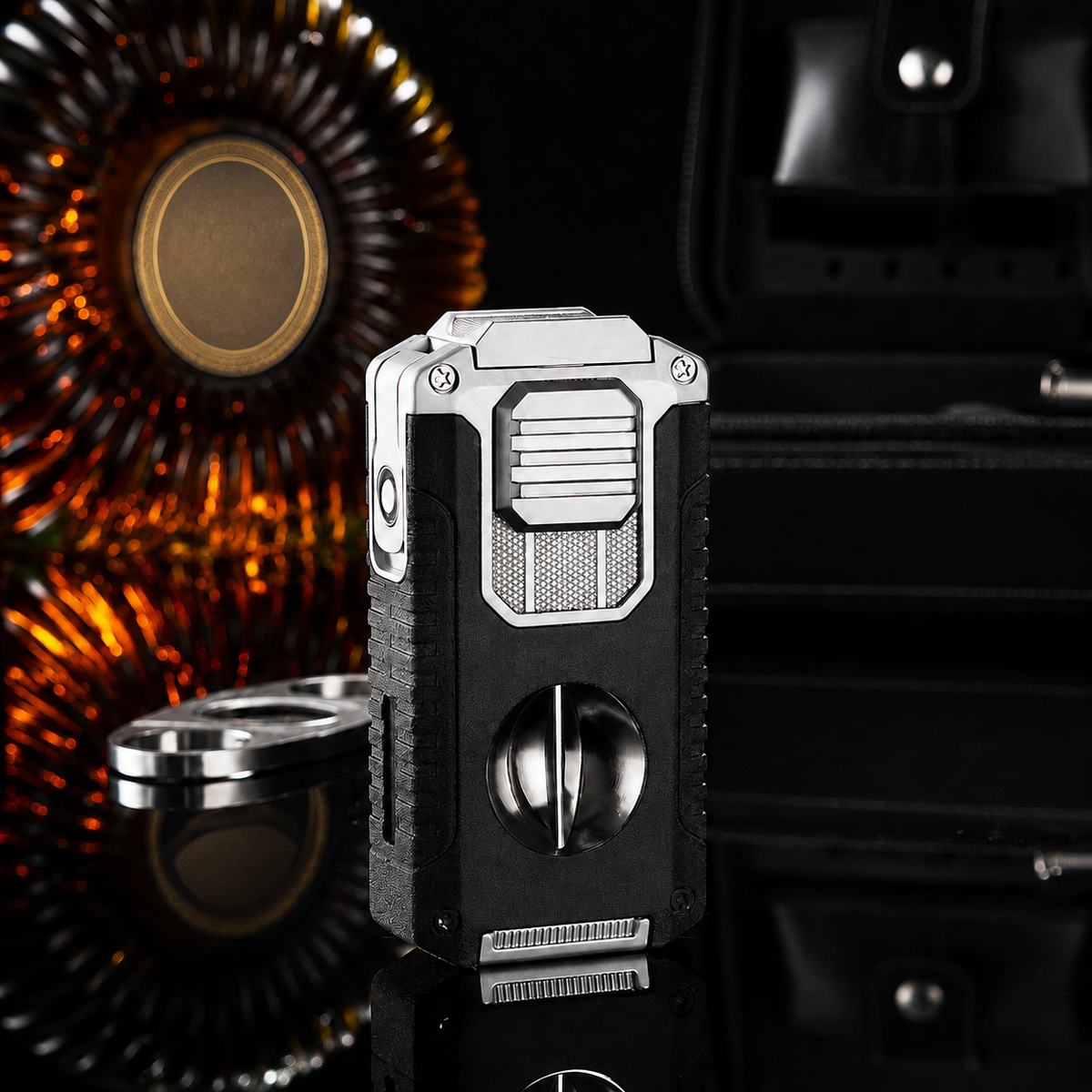 Vintage-Inspired Luxury Refillable Lighter - Black-Matte