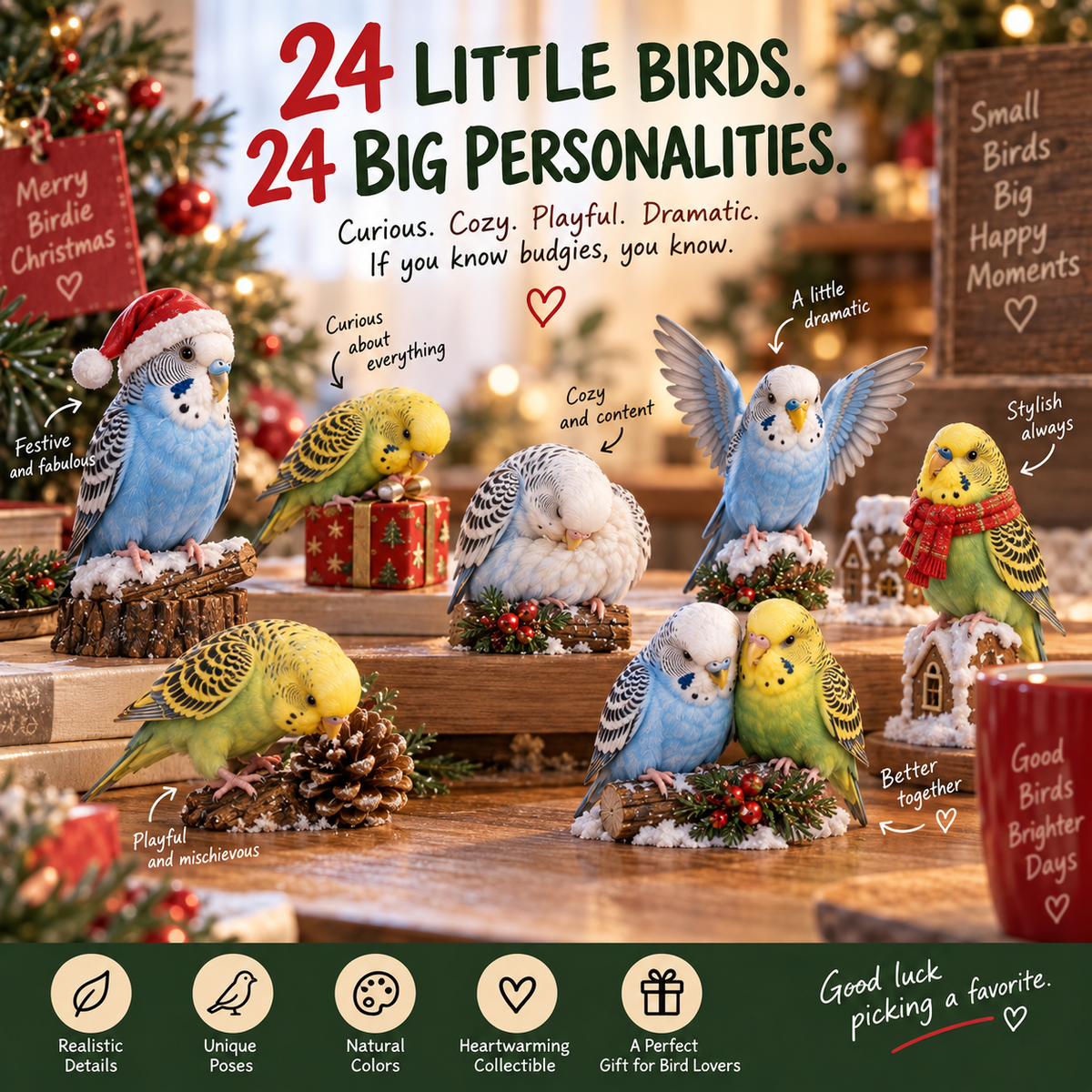 24 Days of Budgie Joy – 24 Little Birds, 24 Big Personalities 🐦❤️