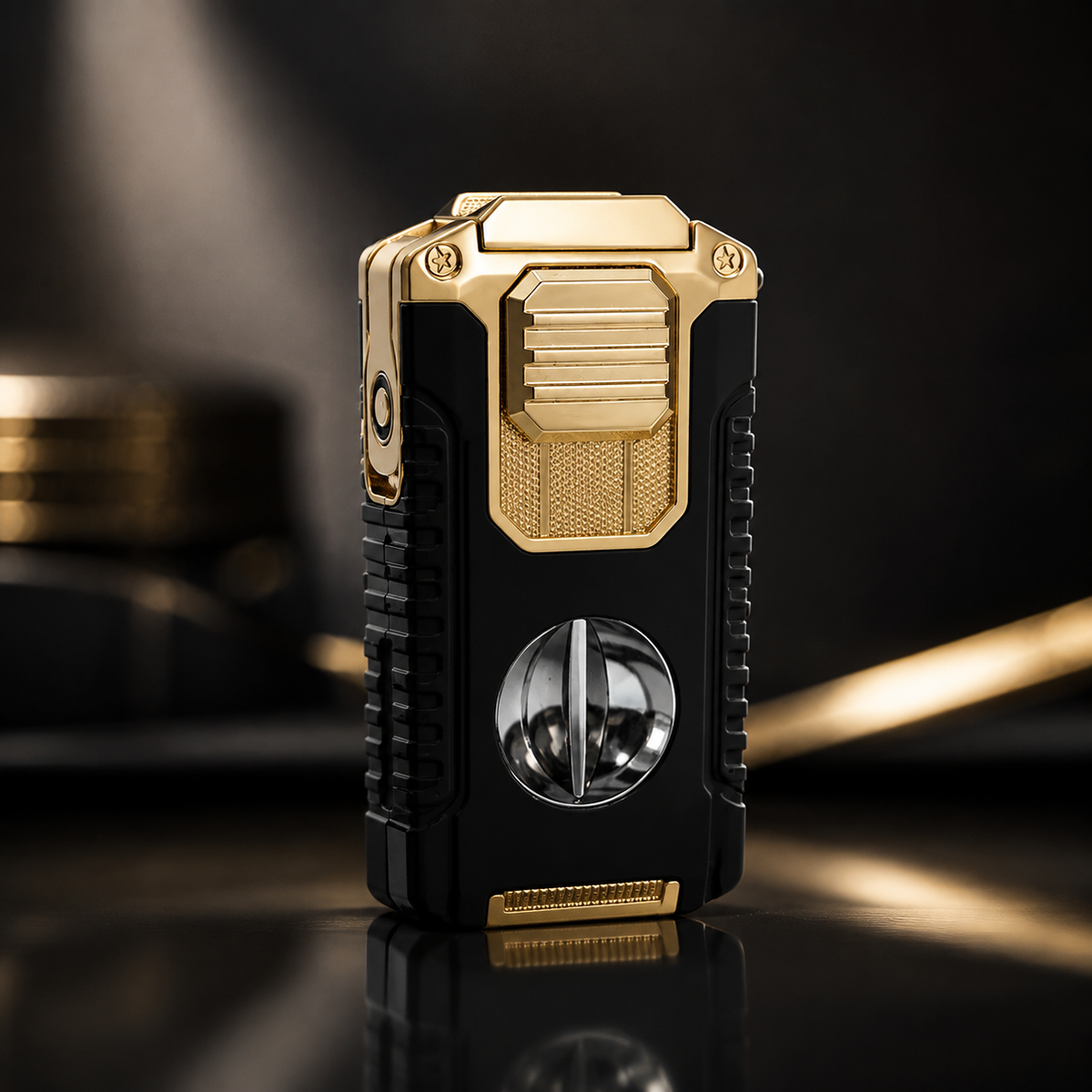 Vintage-Inspired Luxury Refillable Lighter - Luxury Gold & Black