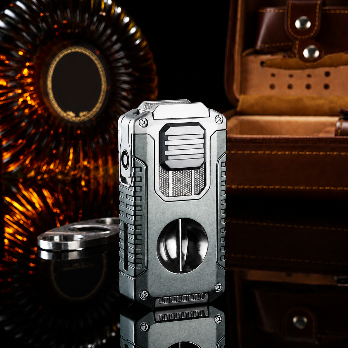 Vintage-Inspired Luxury Refillable Lighter - Gray-Matte