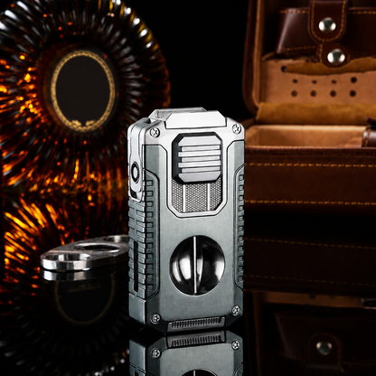 Vintage-Inspired Luxury Refillable Lighter - Gray-Matte