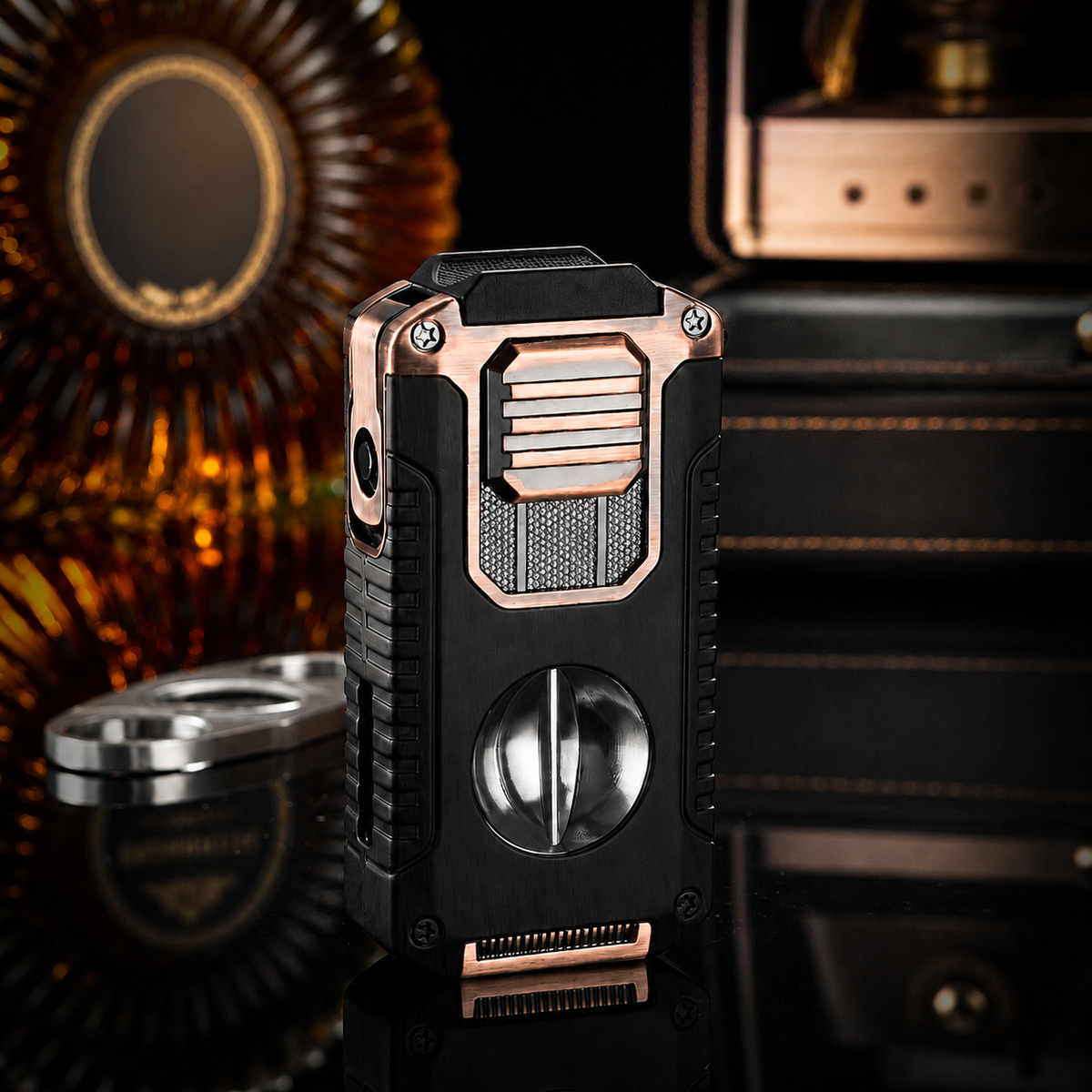 Vintage-Inspired Luxury Refillable Lighter - Classic Rosewood