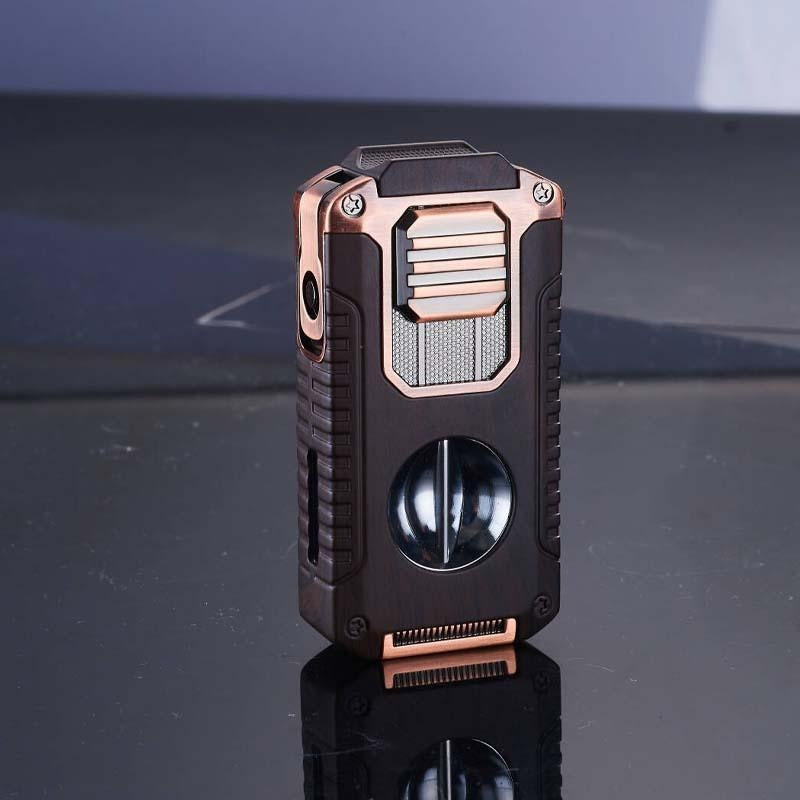 Vintage-Inspired Luxury Refillable Lighter - Natural Brown Wood
