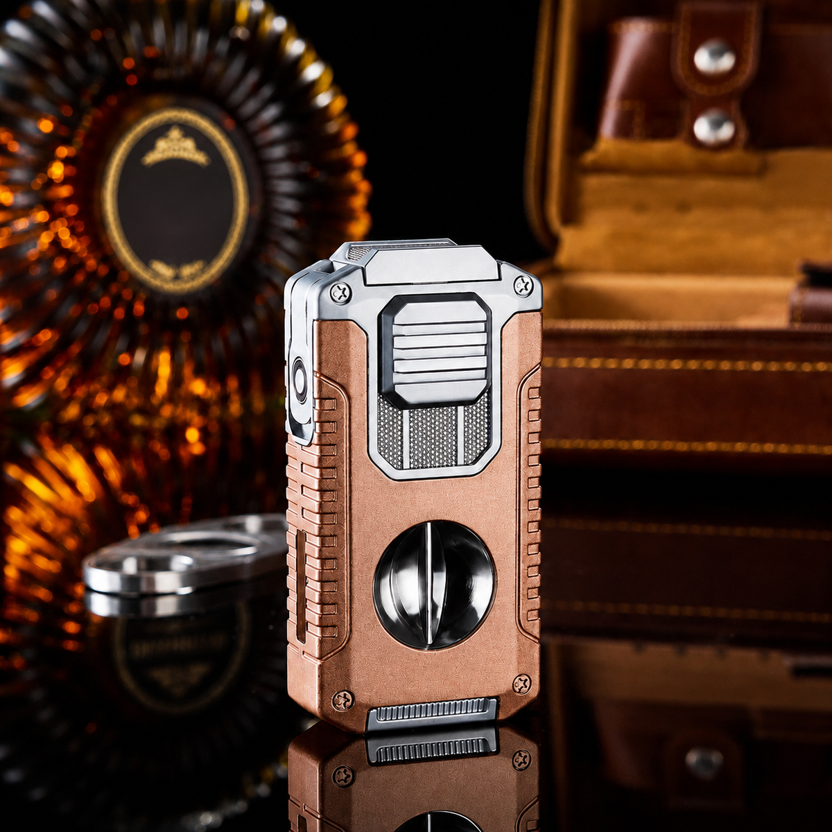 Vintage-Inspired Luxury Refillable Lighter - Gold-Matte
