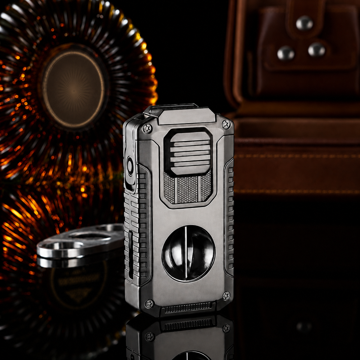 Vintage-Inspired Luxury Refillable Lighter - Black-Brushed