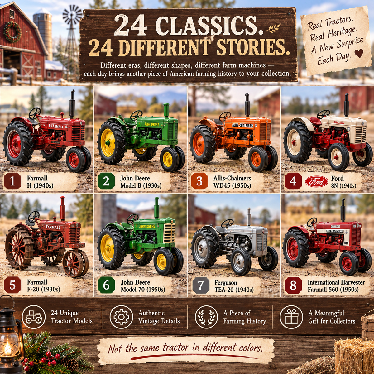 🎄 Christmas on the Old Farm – 24 Vintage Tractor Surprises
