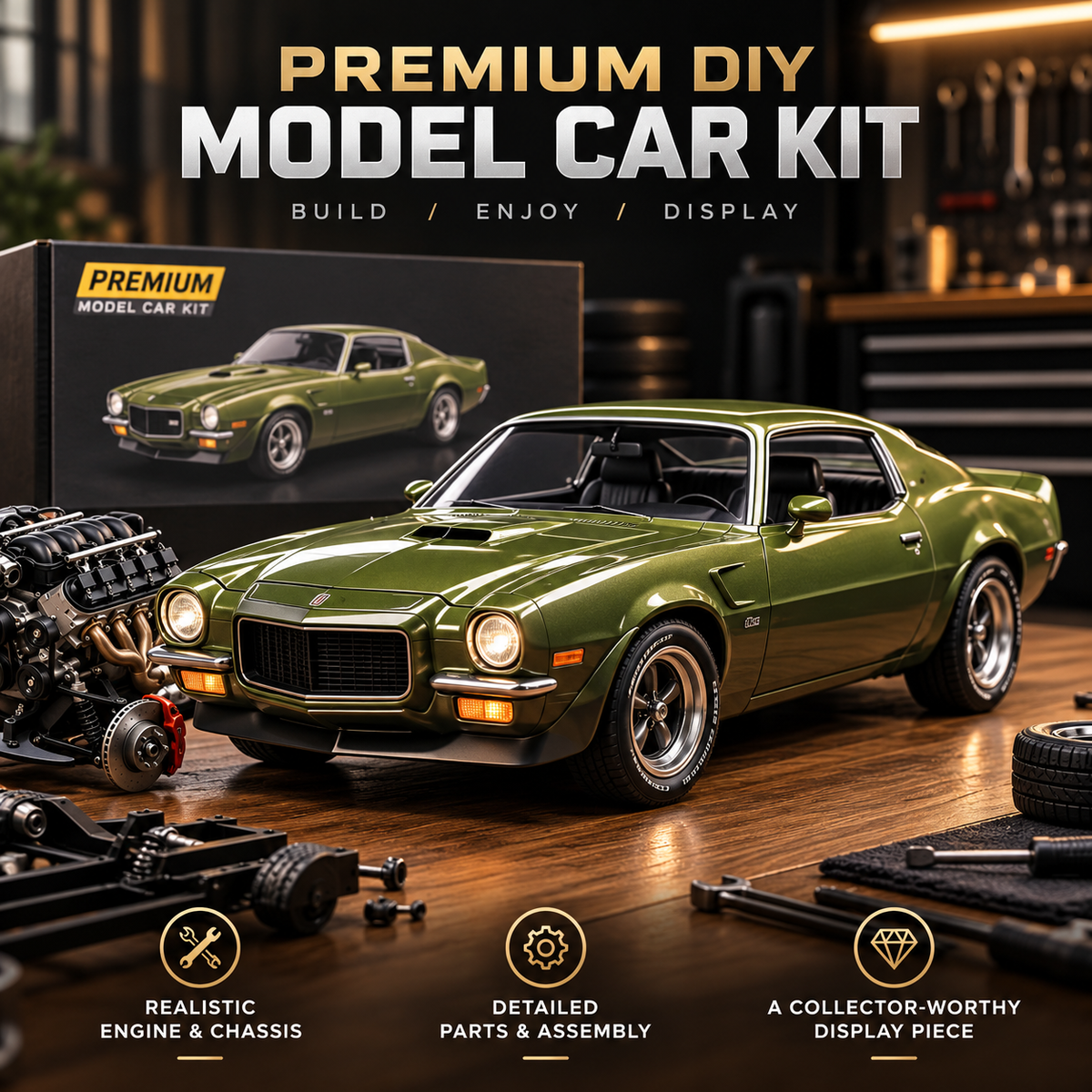 🔥HOT SALE 50%🚗 DIY Classic Muscle Car Model Kit – Build & Display