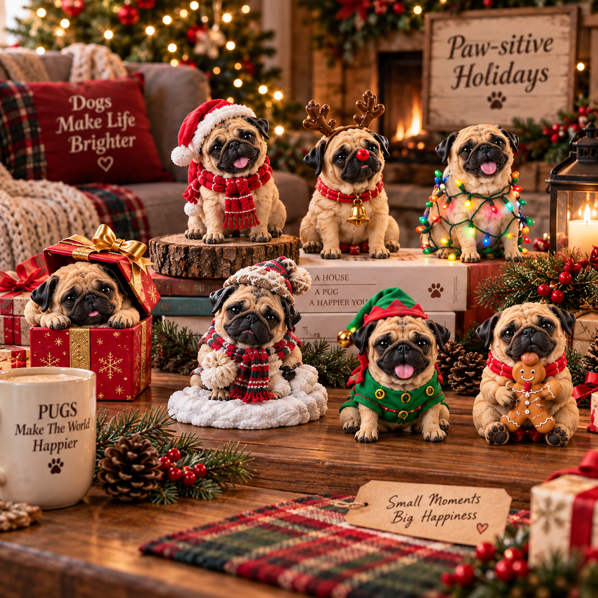 🐾 24 Days of Pug Moments – 24 Unique Pug Collectible Figurines