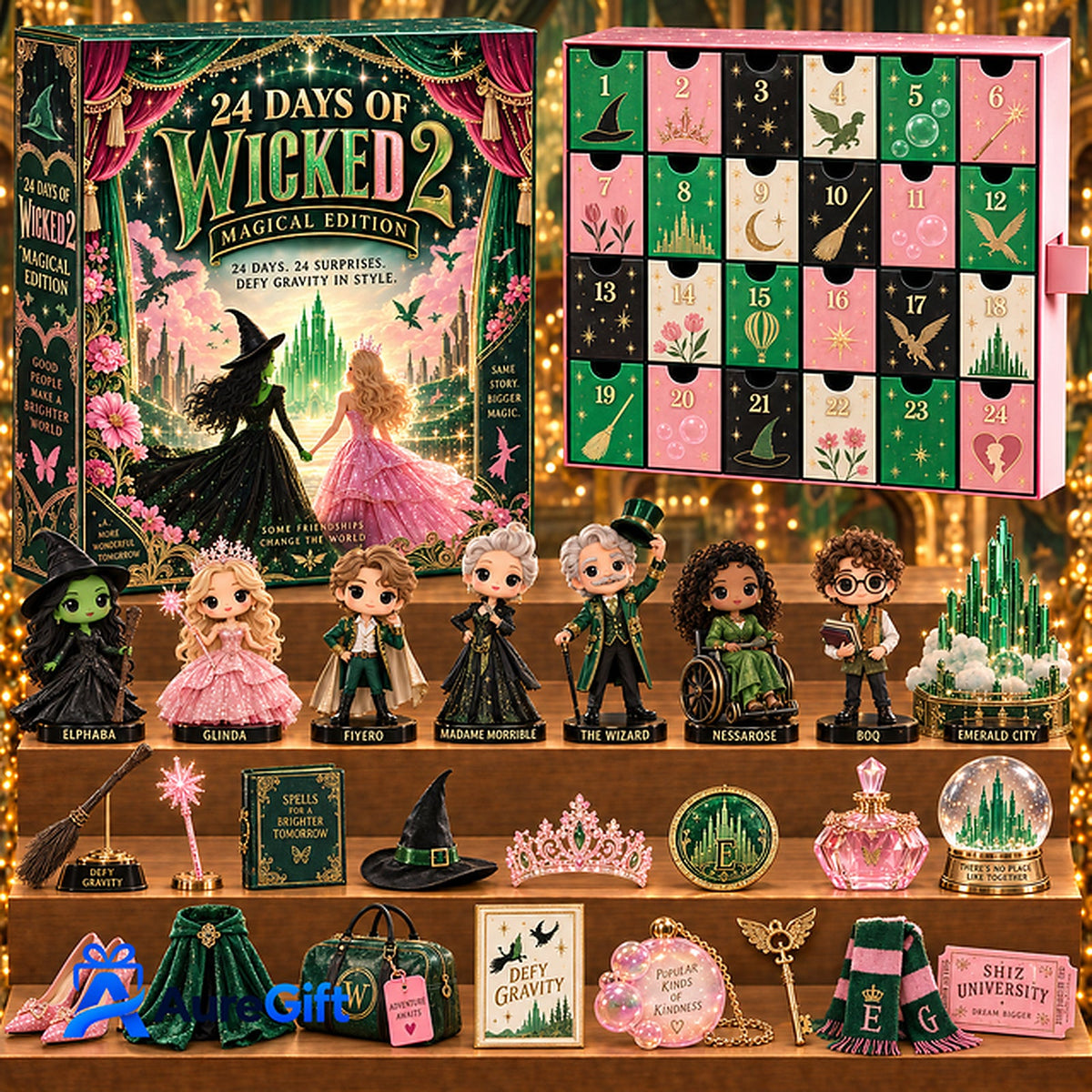 ✨ 24 Days of Emerald & Pink Magic — Magical Christmas Countdown Collection