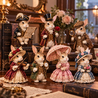 24 Days of Victorian Bunnies – 24 Vintage-Inspired Rabbit Figurines | Christmas Countdown Collectible Gift Set