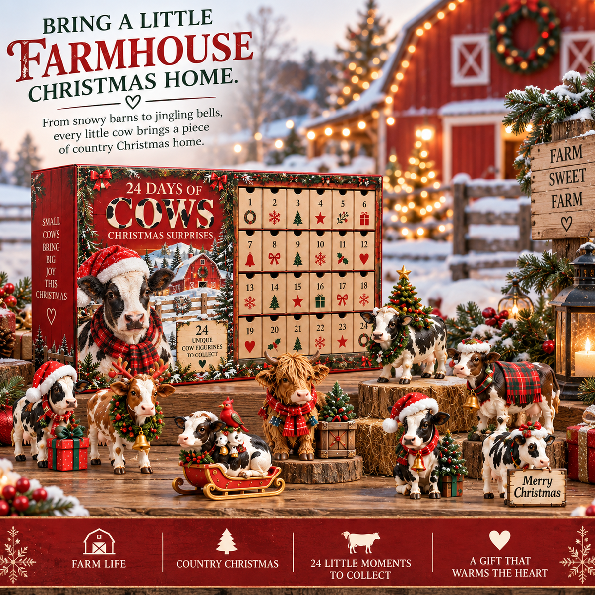 24 Days of Farmhouse Christmas – A Cow Lover’s Holiday Collection🐄❤️