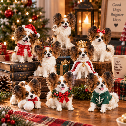 24 Days of Papillon – Christmas Advent Calendar with 24 Unique Collectible Dog Figurines