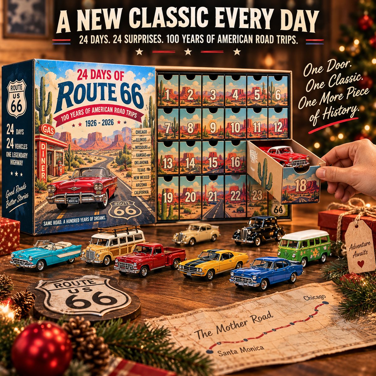 🏜️ Route 66 Centennial 1926–2026 – 24 Classic Cars, 100 Years of American Road Trips!