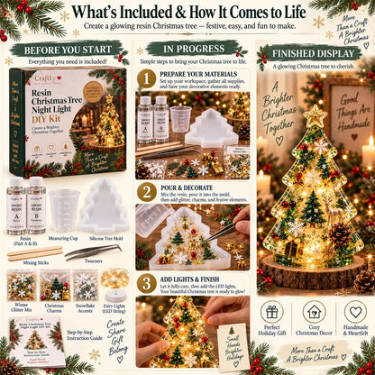🎄 DIY Christmas Tree Night Light Kit — 💕 Step-by-Step Guide Included