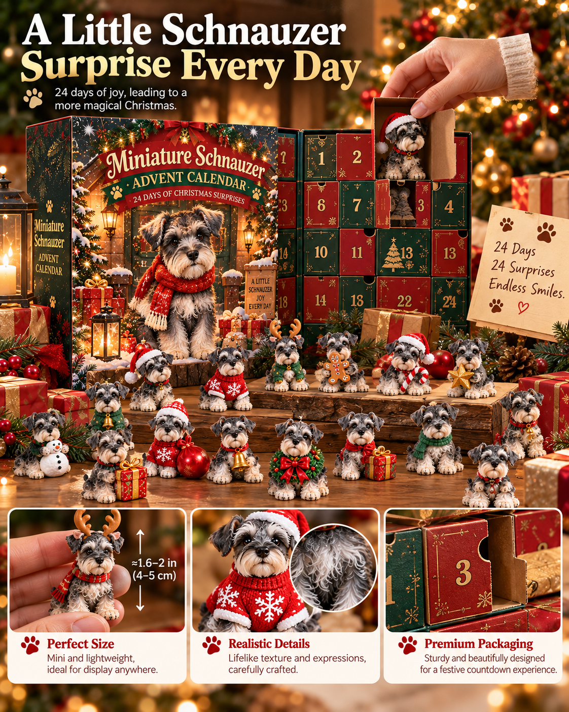 2026 Miniature Schnauzer Christmas Countdown – 24 Little Companions 🐾
