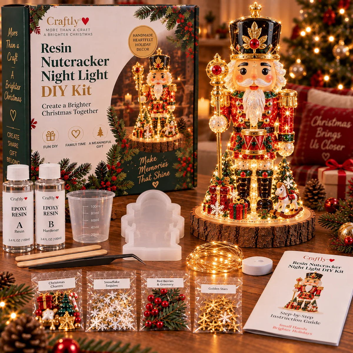 🎄 DIY Christmas Tree Night Light Kit — 💕 Step-by-Step Guide Included