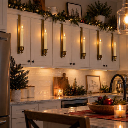 3-Pack Vintage Brass Cabinet Candles with Remote - Image 13