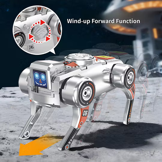 2-in-1 Fidget Spinner Mechanical Dog, Wind-Up Mecha Transforming Toy