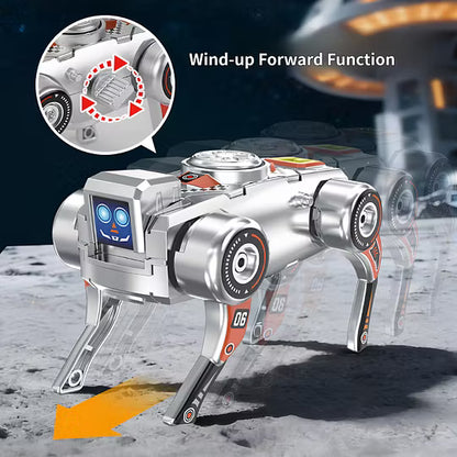 2-in-1 Fidget Spinner Mechanical Dog, Wind-Up Mecha Transforming Toy